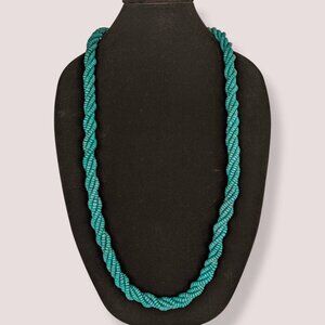 V. Konyak Naga-Inspired Twisted Wood Heishi Beaded Necklace